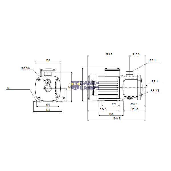 Horizontal multistage pump CM 3-11 A-R-I-E-AQQE F-A-A-N 400Y image 2