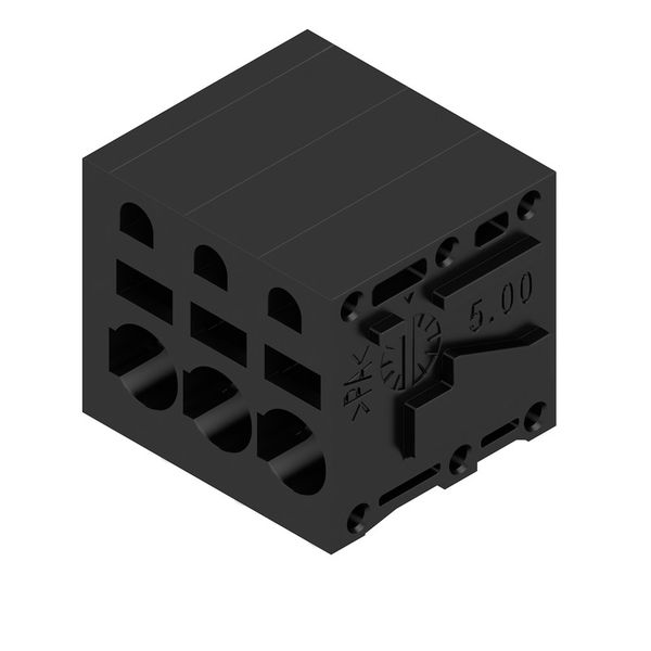 Printed circuit board terminals, 5.00 mm, Number of poles: 3, 90°, Solder pin length (l): 3.5 mm, tinned, black, PUSH IN without actuator, Clamping range, max. : 2.5 mm², Box image 2