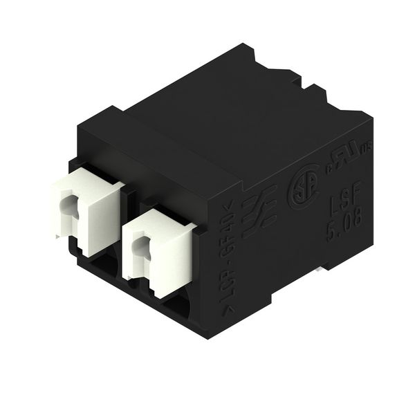 Printed circuit board terminals, 5.08 mm, Number of poles: 2, 90°, Solder pin length (l): 1.5 mm, black, PUSH IN with actuator, Clamping range, max. : 1.5 mm², Tube image 3