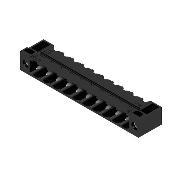 PCB plug-in connector, male header, Flange, THT solder connection, 5.08 mm, Number of poles: 10, 90°, Solder pin length (l): 3.2 mm, tinned, black, Box image 2