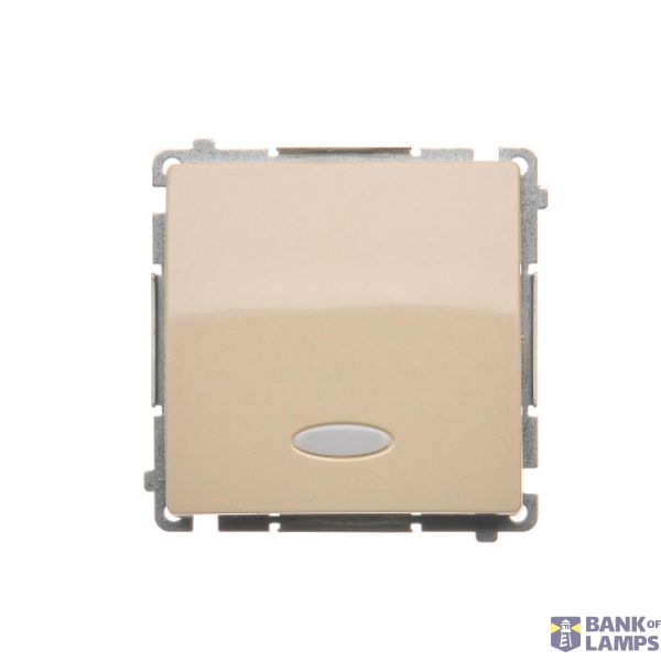 Single switch with backlight, LED not replaceable Color: blue, (module), 10AX, quick connection, beige image 1