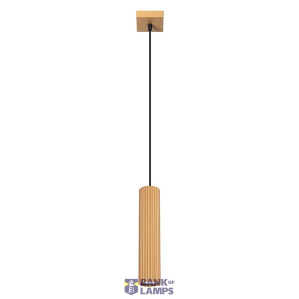 MODERN HANGING LAMP WITH CYLINDRICAL GOLD CARBON LAMP SHADE ON GU10 image 8