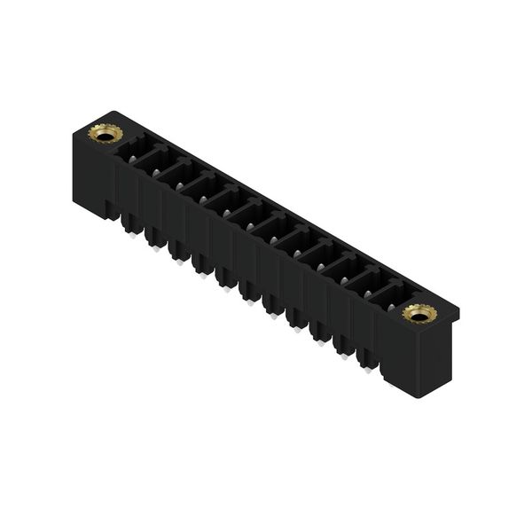 PCB plug-in connector, male header, Flange, THT solder connection, 3.81 mm, Number of poles: 12, 180°, Solder pin length (l): 3.2 mm, tinned, black, Box image 5