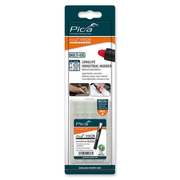Pica 991/52 VISOR Permanent Refill white, blister image 1