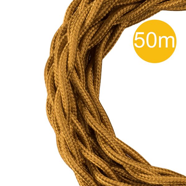 Textile Cable Twisted 3C 50M Gold image 1