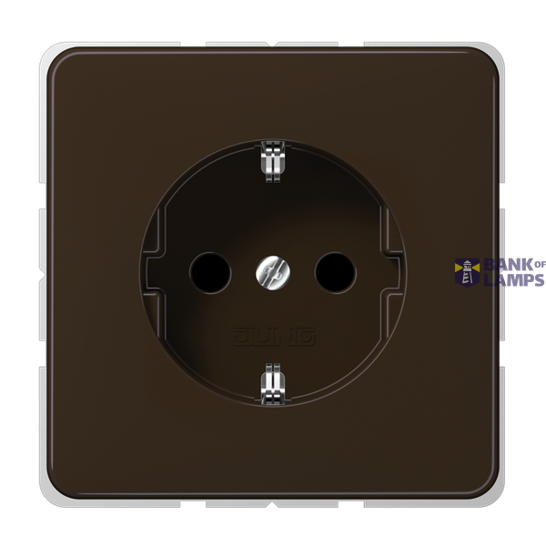 SCHUKO socket, 16 A 250 V ~, Duroplast, CD series, brown image 1