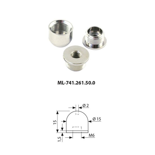 Ceiling bracket rounded M6, nickel-plated brass image 1
