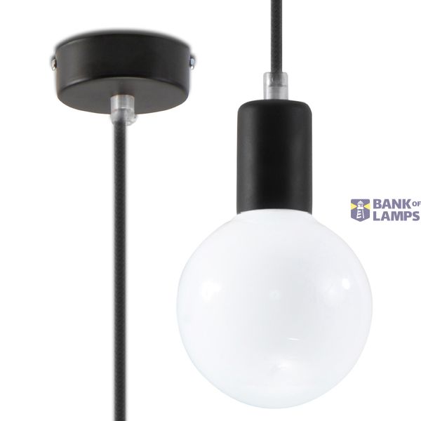 HANGING LAMP EDISON BLACK E27 1X60W IP20 image 3
