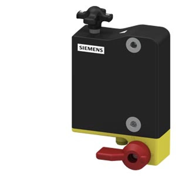 Safety switch, plastic, with escape release, red lever, 24 V DC image 1