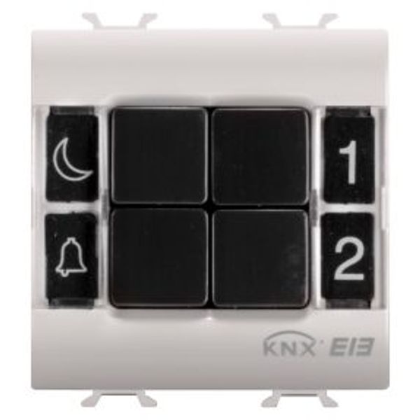PUSH-BUTTON PANEL - KNX - 4 CHANNELS - 2 MODULES - NATURAL BEIGE - CHORUS image 1