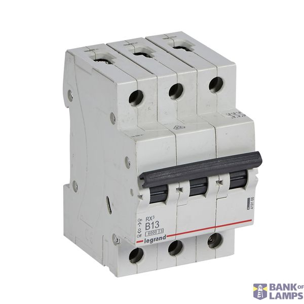 MCB RX³ 6000 - 3P - 400V~ - 13 A - B curve - prong/fork type supply busbars image 2