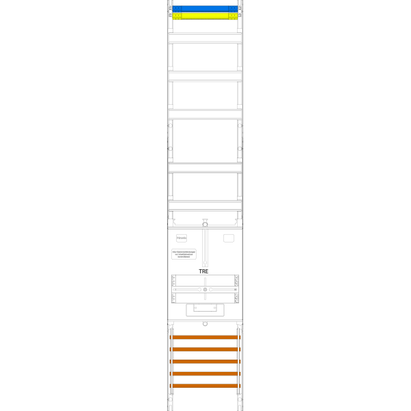 Tariff field TS9, 1 field, H=1350mm, 1-TRE-3.HZ 300mm, Vert. 5r, SaS 5-pin. (TS9) image 1