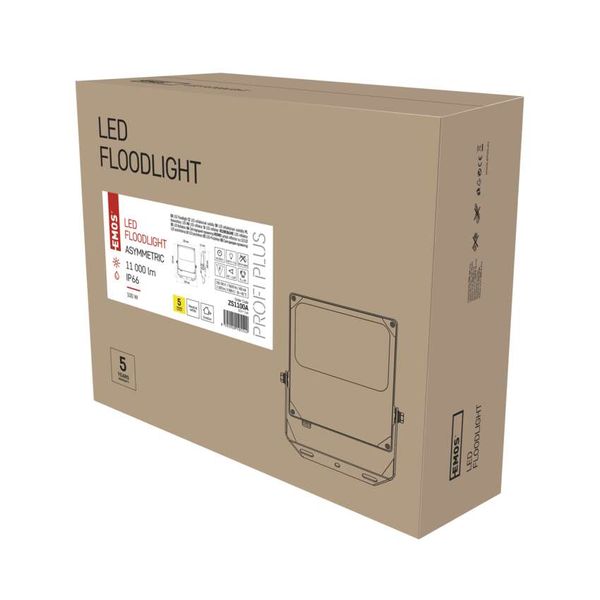 LED Floodlight ASIMO Asymmetric 100W, black, neutral white image 1