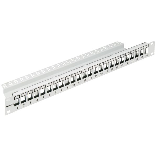 Patchpanel 19" empty for 24 modules (SFA)(SFB), 1U, RAL7035 image 1