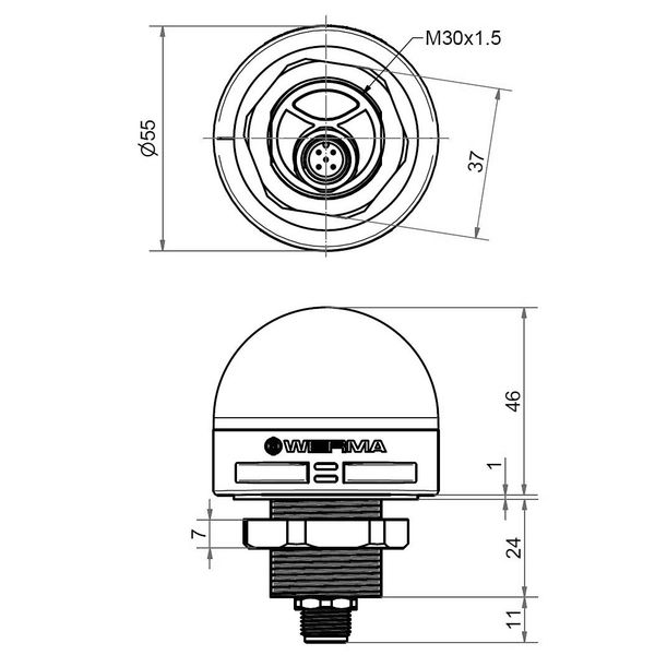 MC55 UL Beacon + Buzzer 10-30V RGB M12 image 4