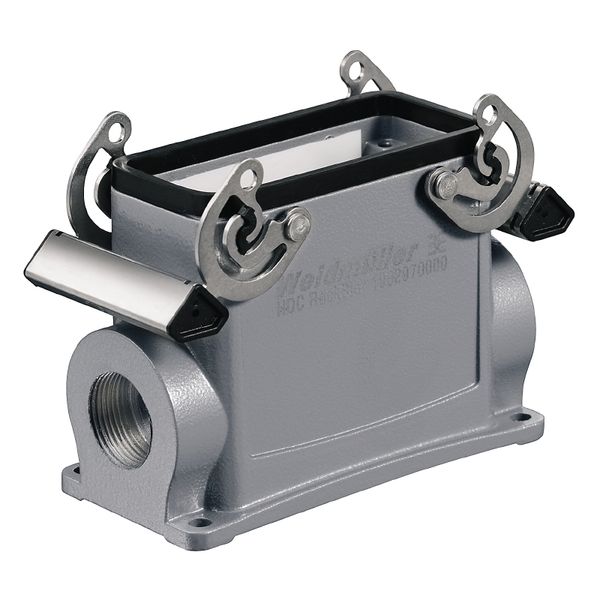 HDC enclosures, Size: 6, Protection degree: IP65, in plugged condition, Base housing, Side-locking clamp on lower side, high, Size of cable entries: M 25 image 2