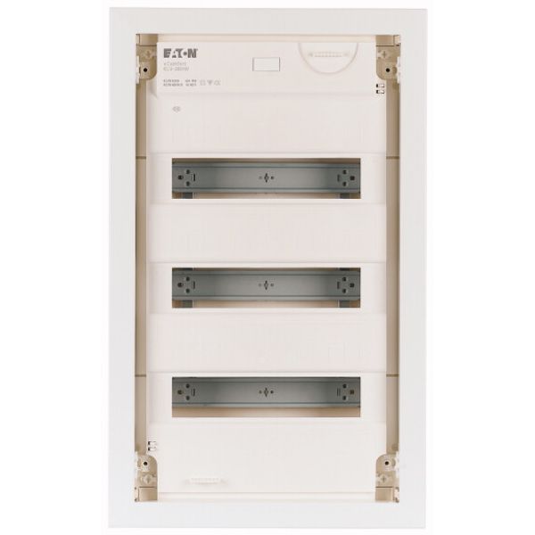 KLV-36HWP-F Hollow wall compact distribution board, 3-rows, flush sheet steel door image 2