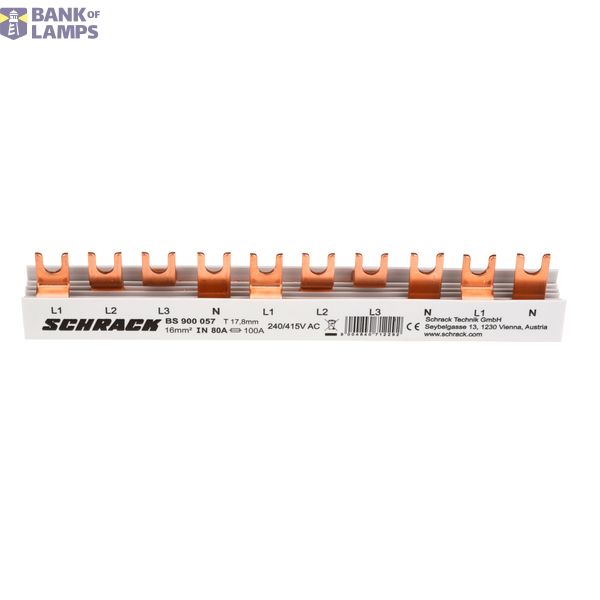 Busbar, 1xRCCB 4-pole, 1xMCB 3+N, 1xMCB 1+N, 10MW, 16mmý image 3