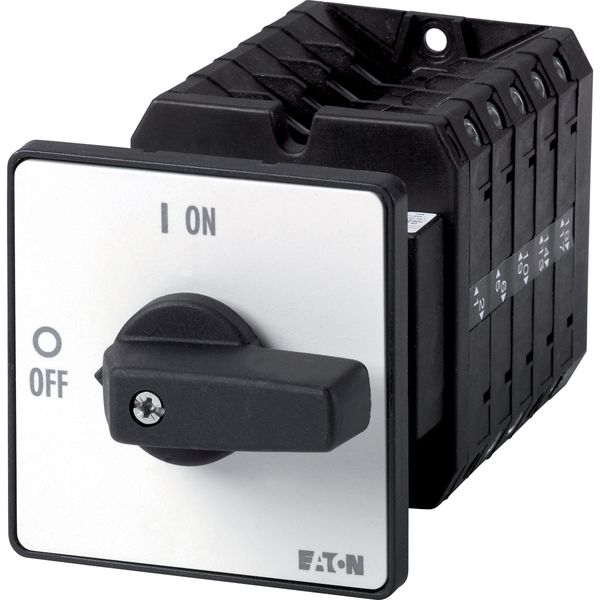 T5B-5-8346/Z On-Off switch, T5B, 63 A, rear mounting, 5 contact unit(s), 10-pole, with black thumb grip and front plate image 2
