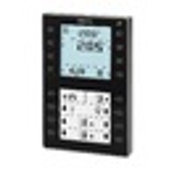QMX3.P37-1BSC - Room operator unit KNX with temperature sensor, segmented backlit display, configurable touchkeys, LED display, black image 3