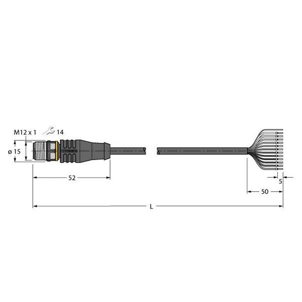 Actuator and Sensor Cable, PVC Connection Cable   RSS12T-10/TEL image 1