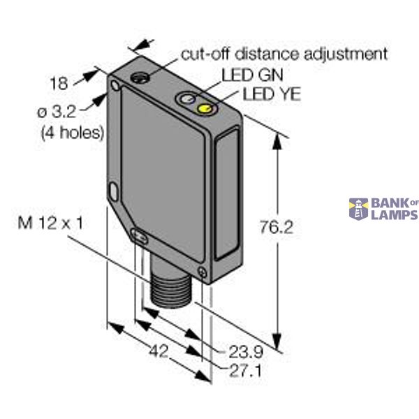 Photoelectric Sensor Diffuse Mode Sensor with Adjustable Background Suppression   QMT42VN6AFV400Q image 1