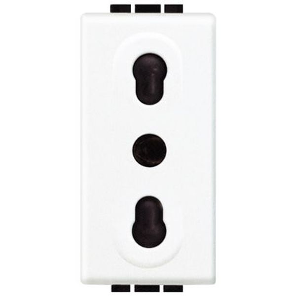 Socket 2P+T 10/16A 250 Vac - centre distance 19mm and 26mm - shielded tulip contacts - white image 2