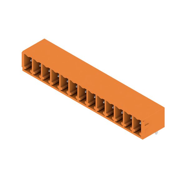 PCB plug-in connector, male header, closed side, THT solder connection, 3.81 mm, Number of poles: 13, 270°, Solder pin length (l): 3.2 mm, tinned, orange, Box image 2