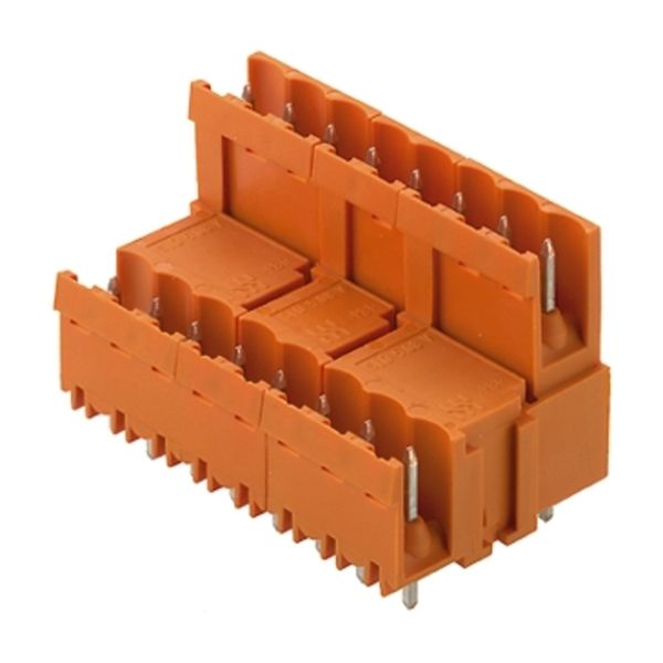 PCB plug-in connector, male header, open side, THT solder connection, 5.08 mm, Number of poles: 8, 180°, Solder pin length (l): 3.2 mm, tinned, orange, Box image 2