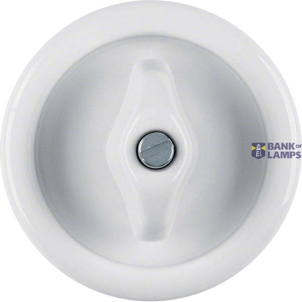 Central piece with rotary toggle, Series 1930 Porcelain, polar white image 1