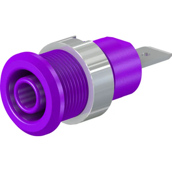 4 mm socket, flat plug connection, mounting Ø 12.2 mm, CAT III, purple, 49.7046-26 image 1