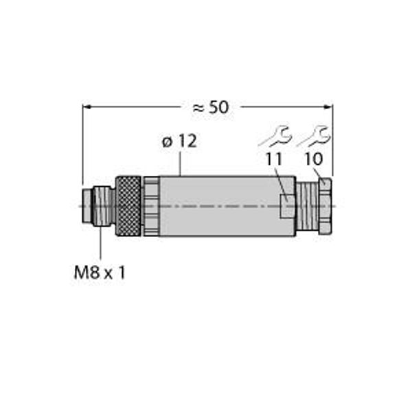 Field-Wireable Connector Male Connector M8 × 1/Ø 8 mm, Straight   BS5143-0 image 1