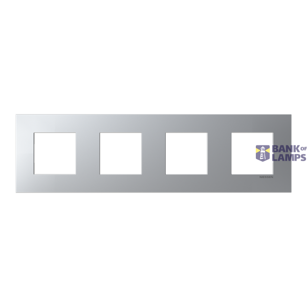 Frame 4-gang - Niessen logo - Silver image 1