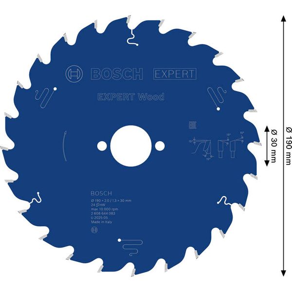 Circular saw blade Expert for Wood 190 x 30 x 2,0 mm, 24 image 3