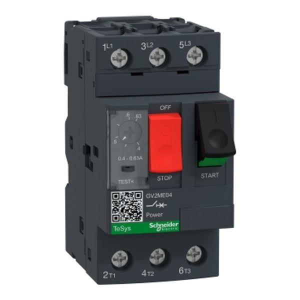 TeSys GV2 motor circuit breaker 3P 0.4–0.63A thermal magnetic image 1