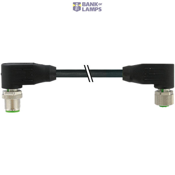 M12 male 0° / M12 female 0° A-cod. shielded PUR 3x0.34 shielded bk 23m image 2
