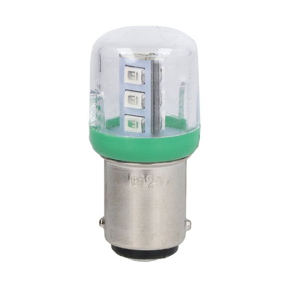 LED bulb, BA15D fitting, green, 24VAC/DC image 1