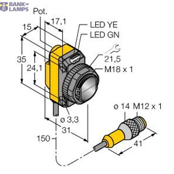 Photoelectric Sensor Retroreflective Sensor with Polarizing Filter   QS18RB6LPQPMA image 1