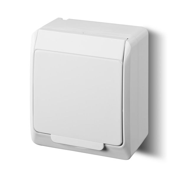 HERMES single surface-mounted socket with earthing 2P+Z schuko image 2