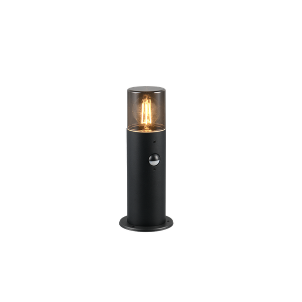 Hoosic pole lamp 30 cm E27 matt black motion sensor image 1