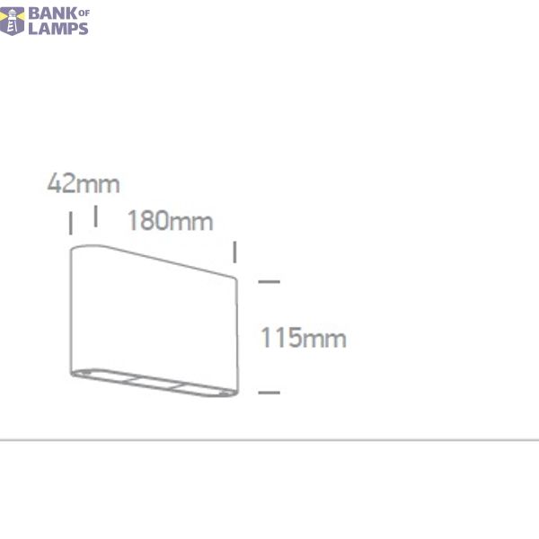 ANTHRACITE WALL LED 2x6W WW IP54 230V image 2