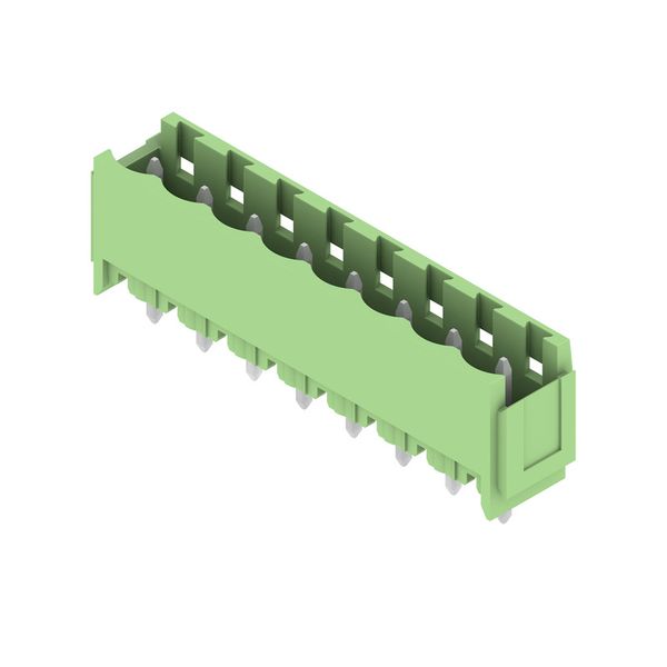 PCB plug-in connector, male header, Dovetails for fixing blocks, THT solder connection, 5.08 mm, Number of poles: 8, 180°, Solder pin length (l): 3.2 mm, tinned, Pale green, Box image 2