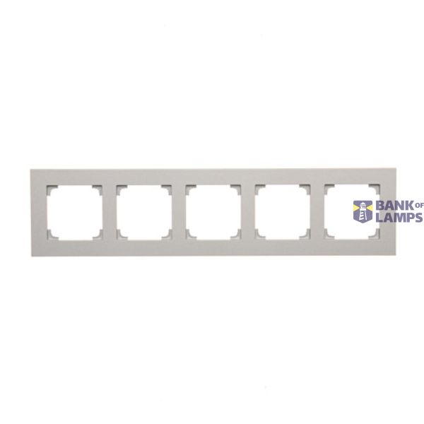 5 gang frame, matt aluminum image 1
