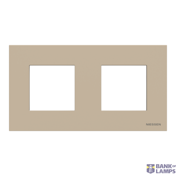 Frame 2-gang / 2+2-modules - IP44 - Champagne image 1