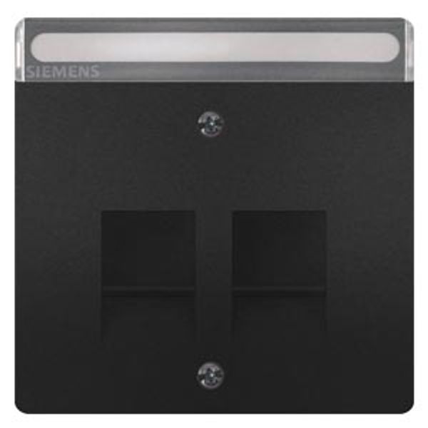 DELTA style Cover 2 RJ45 with Label Field, Antracite Cosso Due to its eternally stylish image 1
