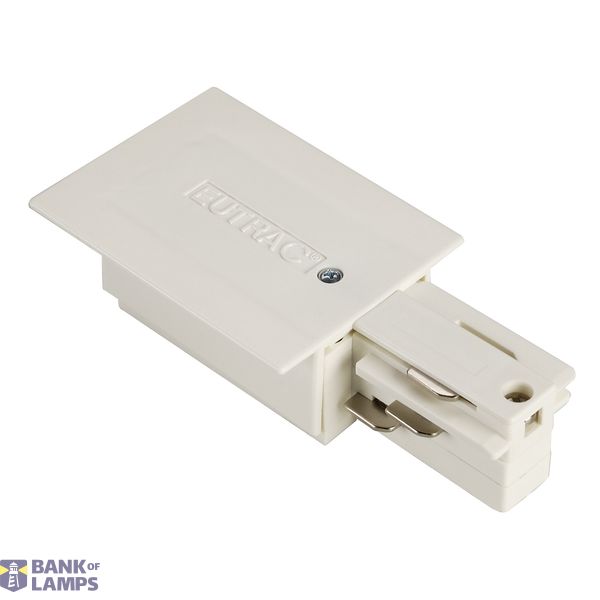 EUTRAC feed-in for 3-circuit recessed track, white, earth right image 1