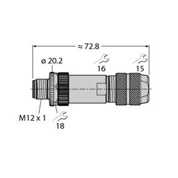 Field-Wireable Connector Male Connector M12 × 1, Straight   FW-M12ST5W-G-ZF-ME-SH-9 image 1