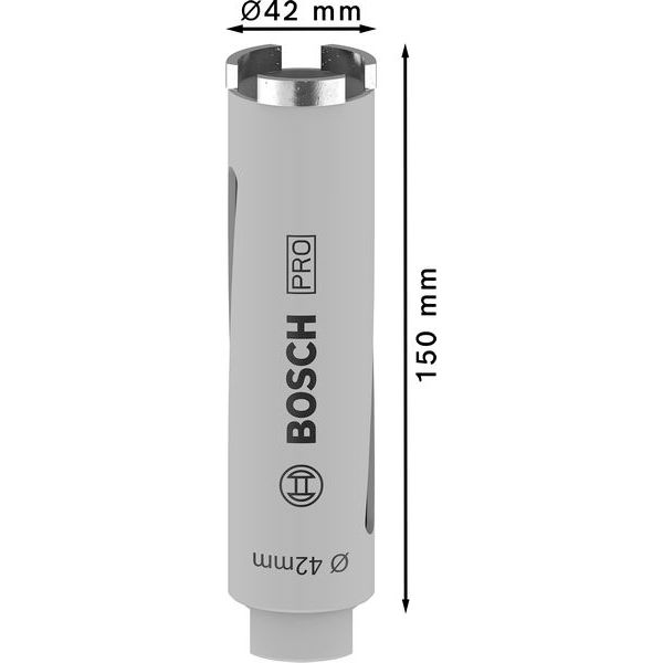 Diamond dry core cutter G 1/2" 42 mm, 150 mm, 3 segments, 7 mm image 2