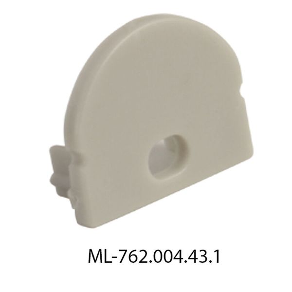 End cap with hole for PR, gray color, 1 pc image 1