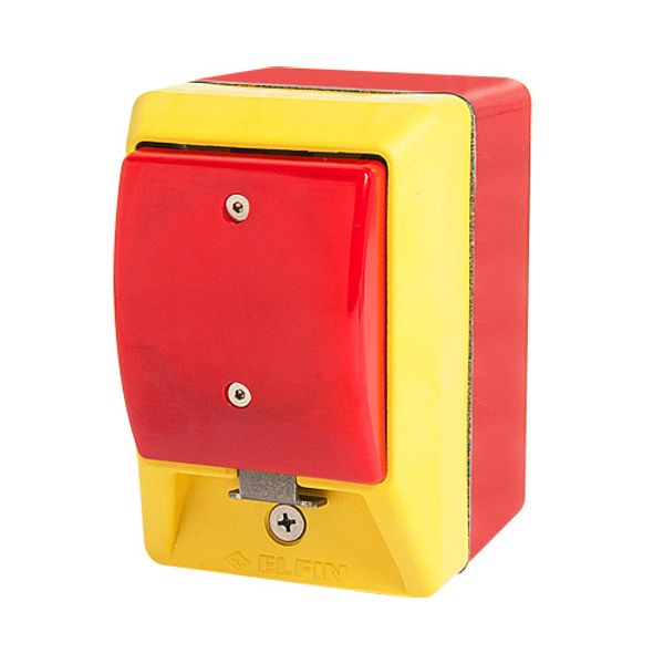 Emergency stop palm switch, illuminated, latching, red dome button, illuminated enclosure image 1